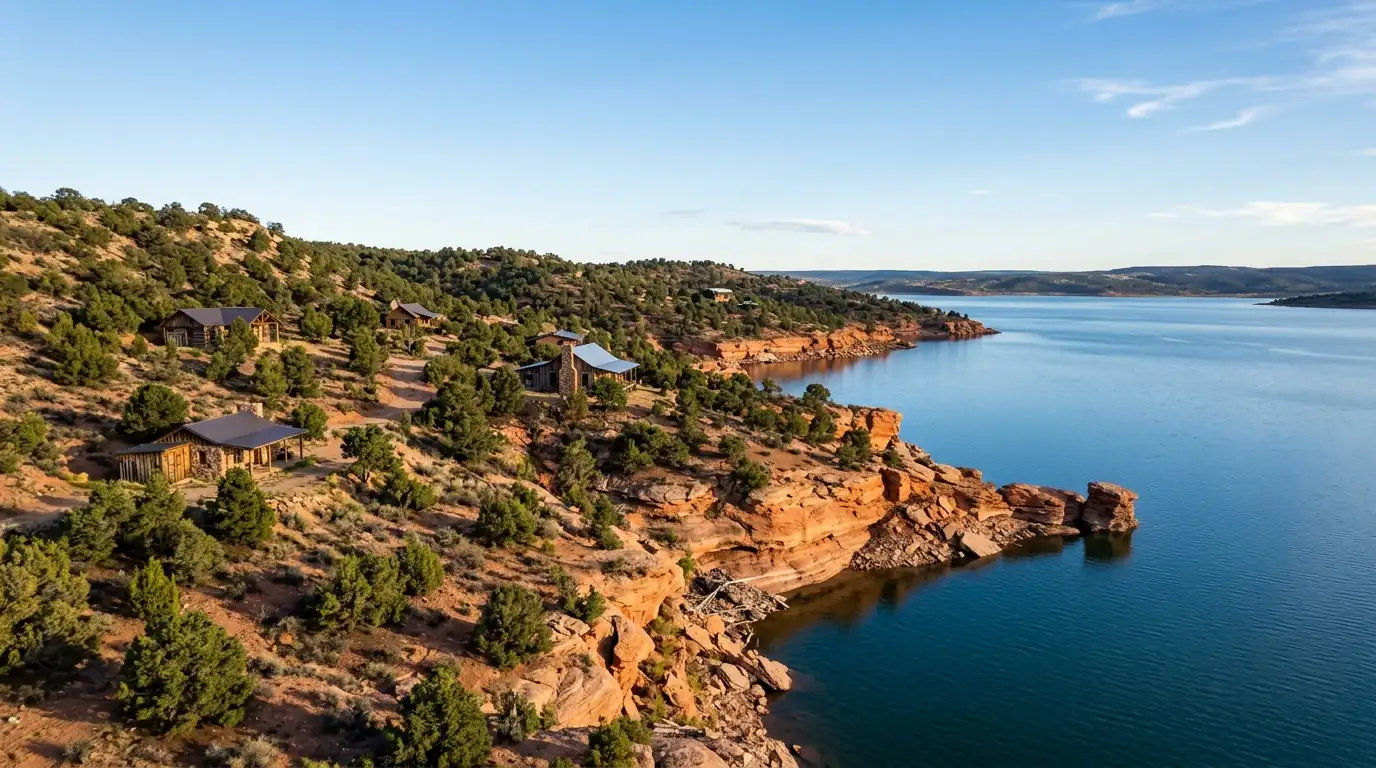 Homes and landscape around Arboles