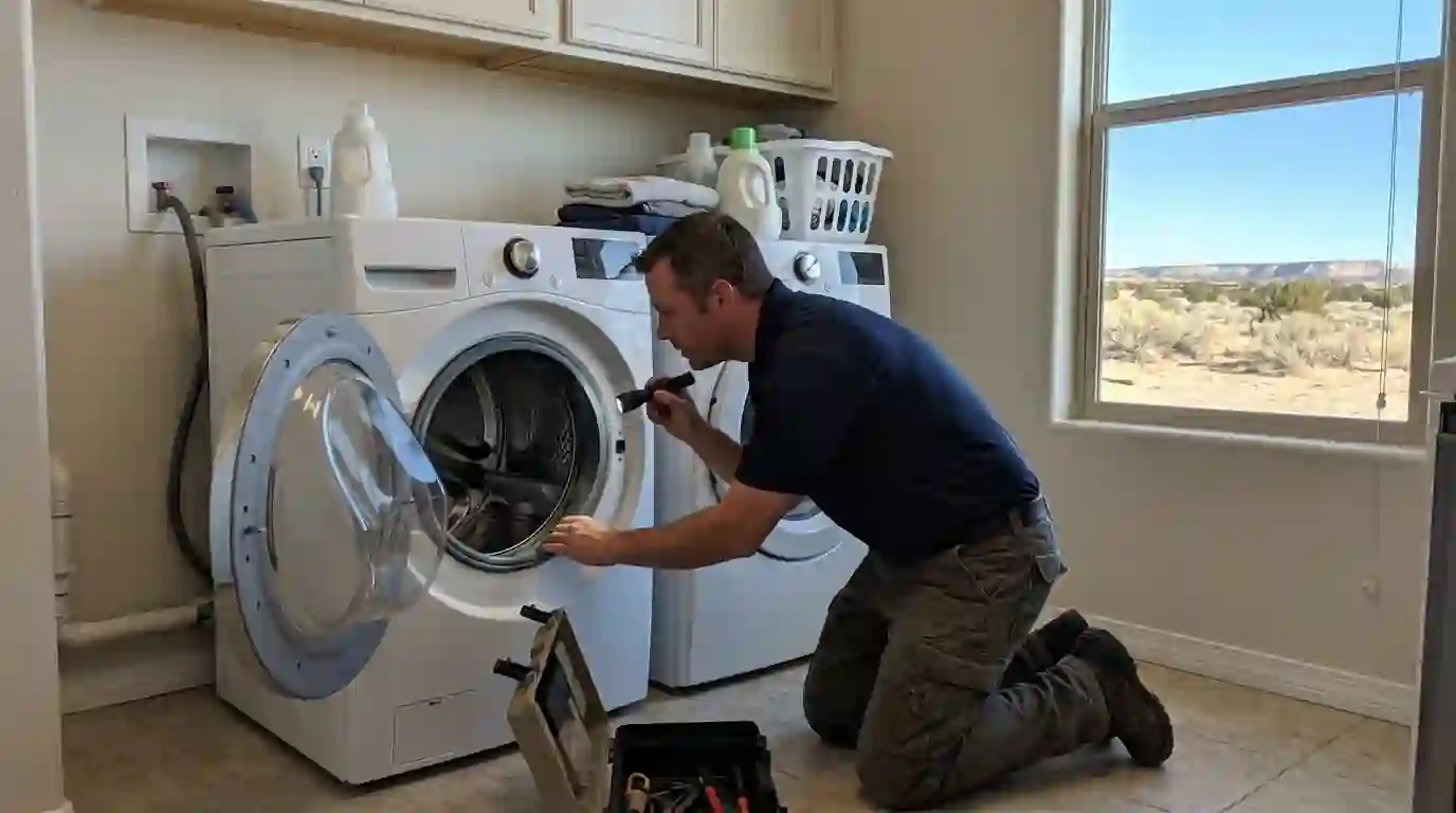 Dryer Vent Cleaning technician at work in Farmington, NM