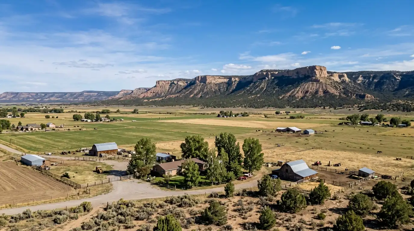 Homes and landscape around Mancos