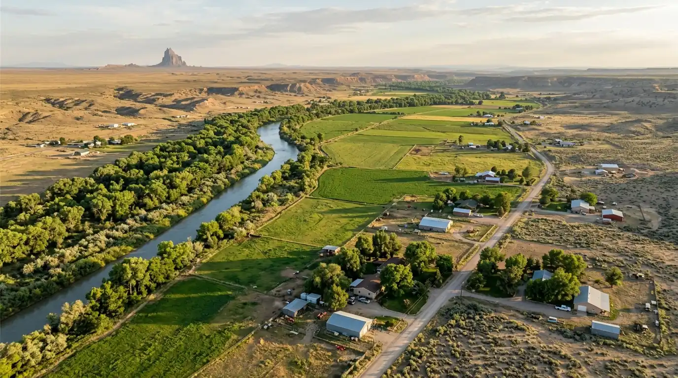 Homes and landscape around Waterflow
